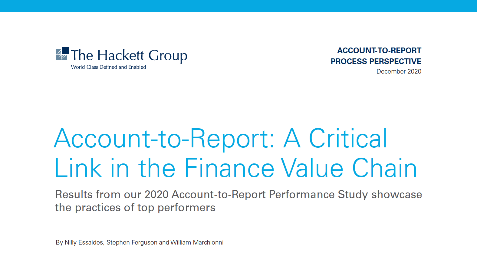 Account-to-Report: A Critical Link in the Finance Value Chain